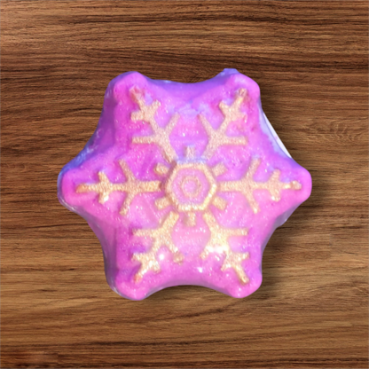 Pink Glittery Snowflake -  Bath Bomb